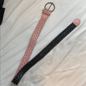 Light pink chunky braided belt